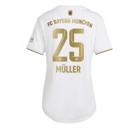 Bayern Munich Thomas Muller #25 Fotballklær Bortedrakt Dame 2022-23 Kortermet